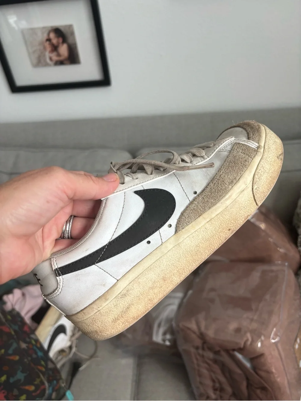 Nike White and Black Low-Top Athletic Sneakers